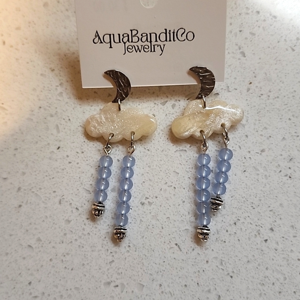 Handmade cloud earrings